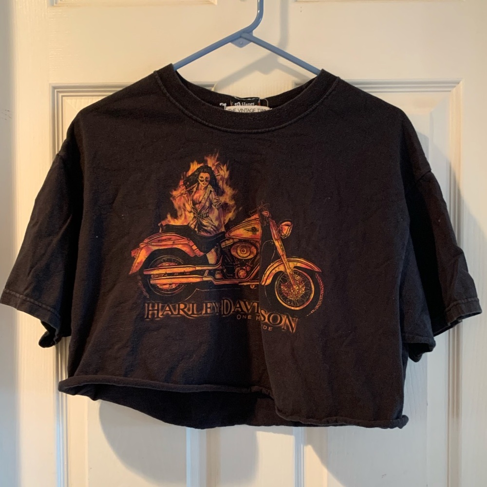 Vintage harley davidson crop top